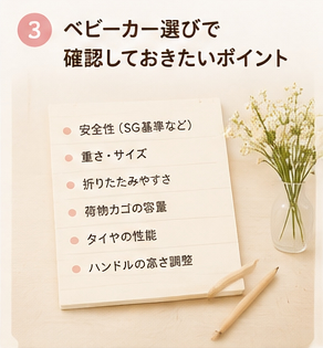 ベビーカー選びで確認しておきたいポイント