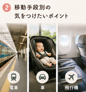 移動手段別の気をつけたいポイント