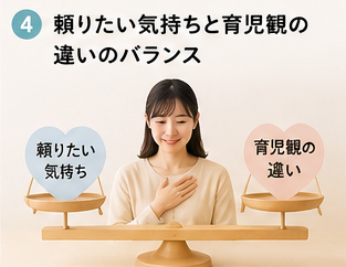 頼りたい気持ちと育児観の違いのバランス