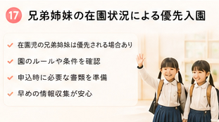 兄弟姉妹の在園状況による優先入園