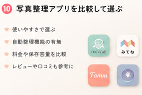 写真整理アプリを比較して選ぶ