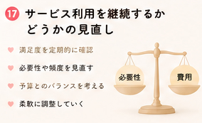 サービス利用を継続するかどうかの見直し