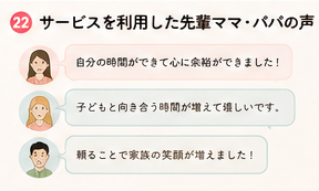 サービスを利用した先輩ママ・パパの声