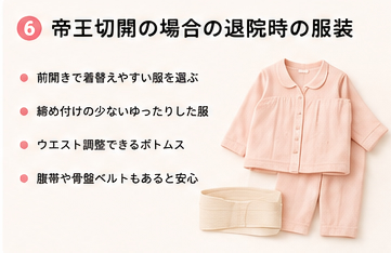 帝王切開の場合の退院時の服装