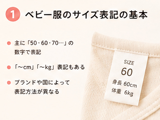 ベビー服のサイズ表記の基本