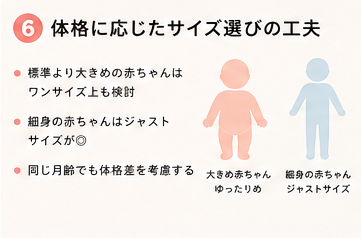 体格に応じたサイズ選びの工夫