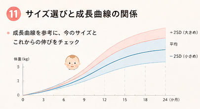 サイズ選びと成長曲線の関係