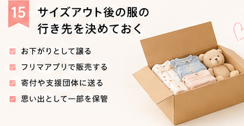 サイズアウト後の服の行き先を決めておく