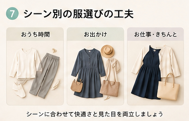 シーン別の服選びの工夫