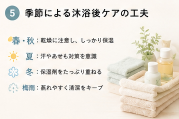 季節による沐浴後ケアの工夫